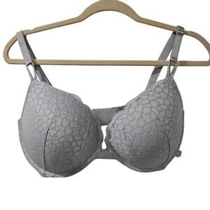 Victoria’s Secret Push Up Bra 34DDD Light Blue Lace‎ Underwire Plunge Sexy